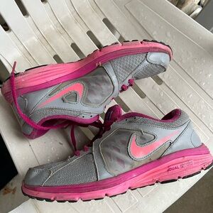 Nike Women's Pink and Gray Running Shoes